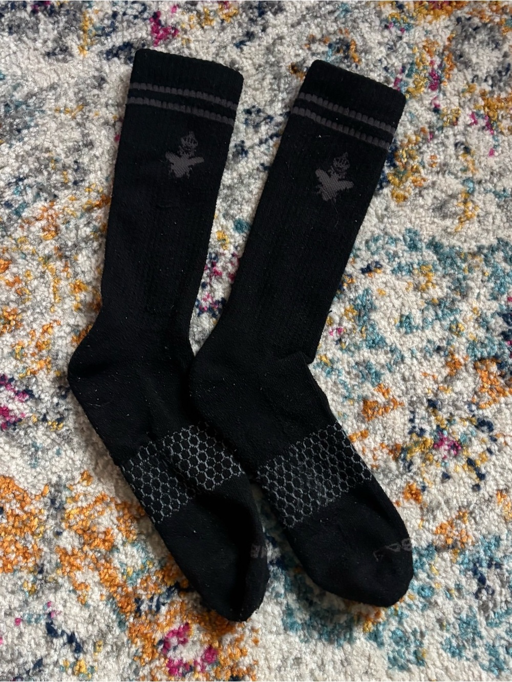 Bombas Men's Black Performance Crew Socks medium